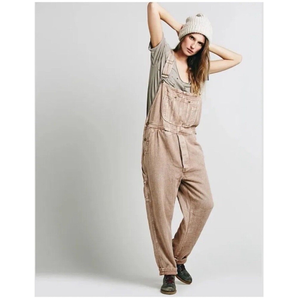 MES DEMOISELLES PARIS LINEN+COTTON WHOOPY BIB OVERALLS FREE PEOPLE Size 44 $360